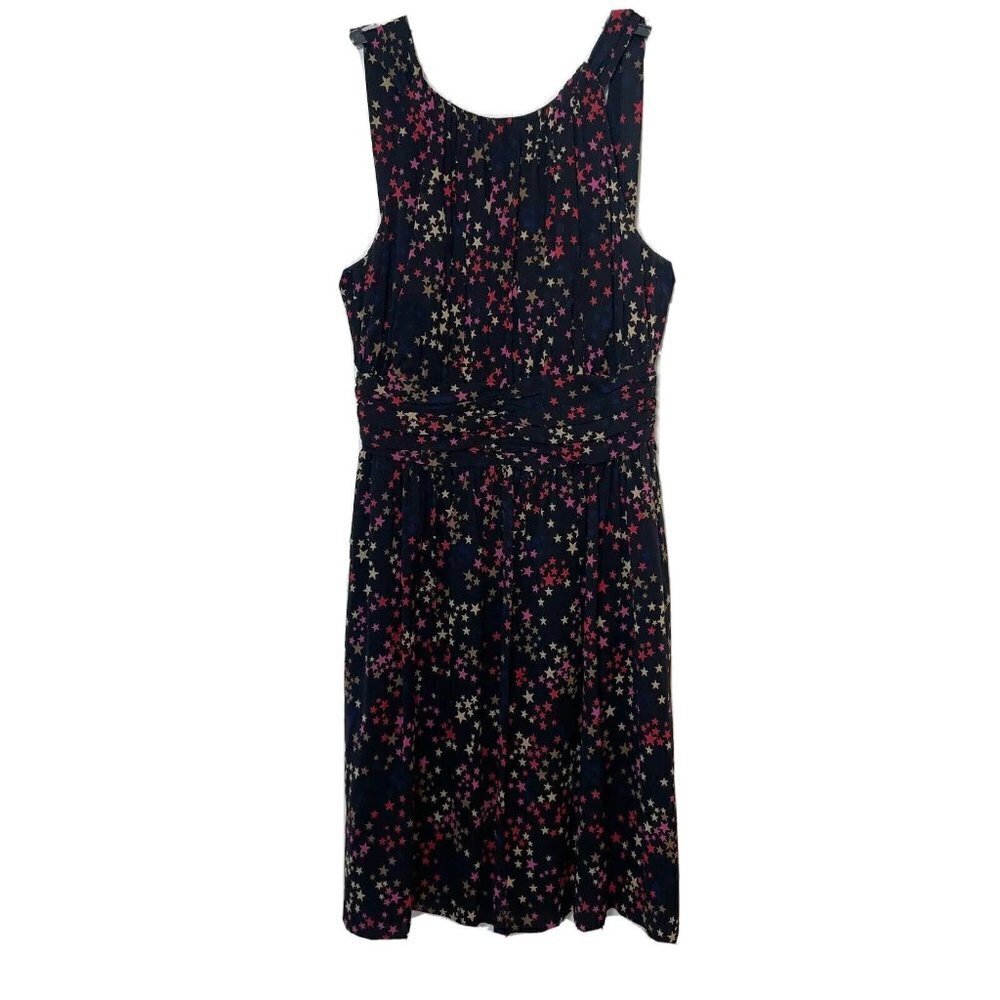 Trina‎ Turk Womens Sleeveless Silk Halter Mini Dress Black 2 Star Print Pleated